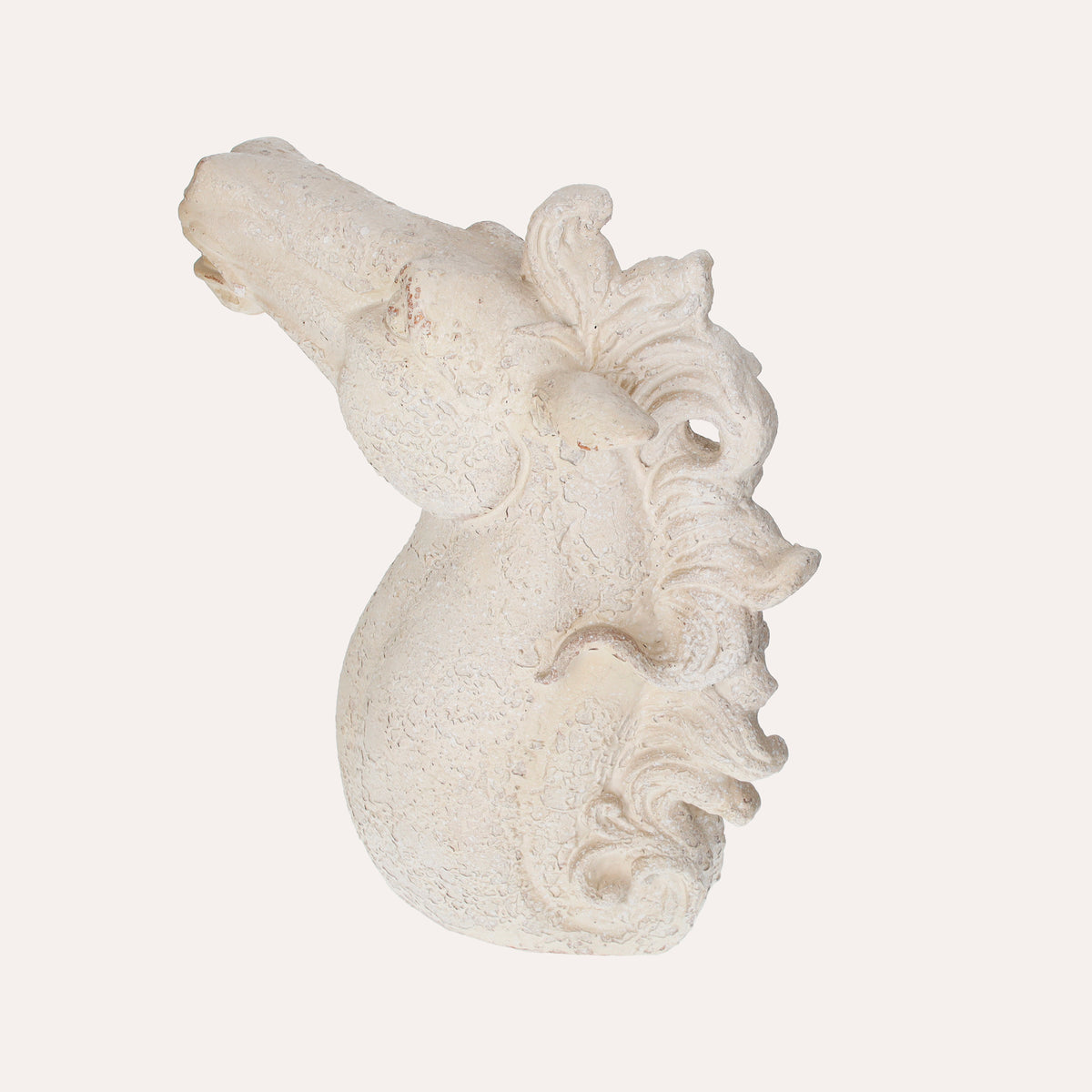 Scultura Testa di Cavallo in Resina Bianca – 53x40x15 cm