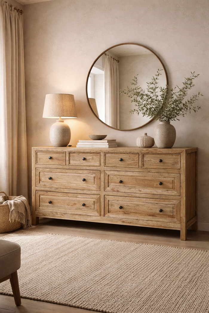 Credenza in Legno 8 Cassetti – Design Moderno 160x50x85 cm