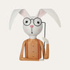 Tin Rabbit with Pink Glasses