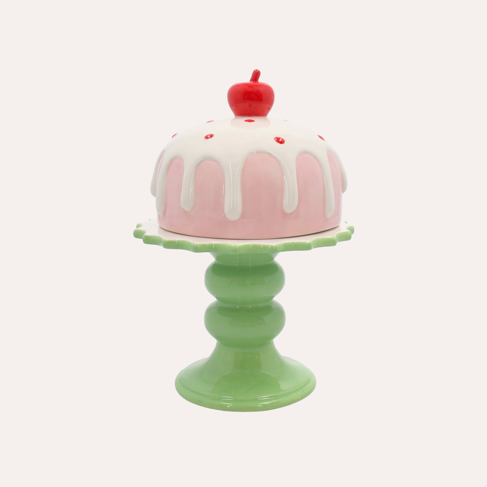 Ceramic Cake Stand with Lid – Decorative Cake Holder (23x17)