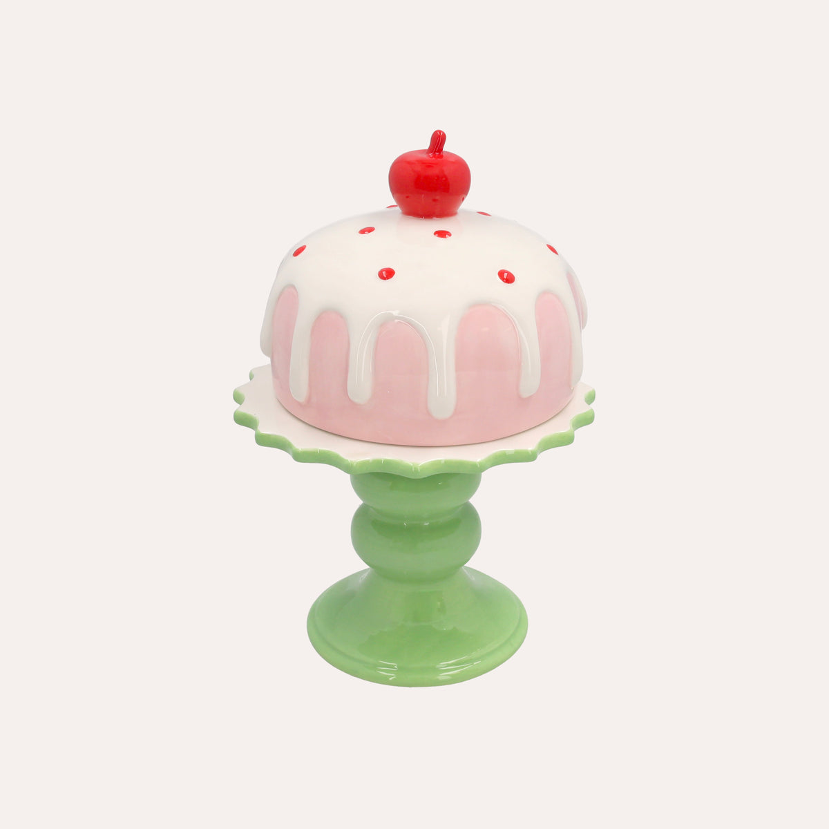 Alzata in Ceramica con Coperchio – Porta Torte decorativo (23x17)