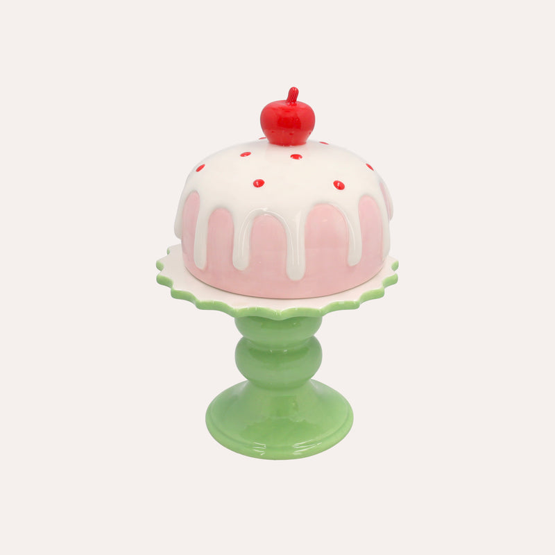 Alzata in Ceramica con Coperchio – Porta Torte decorativo (23x17)