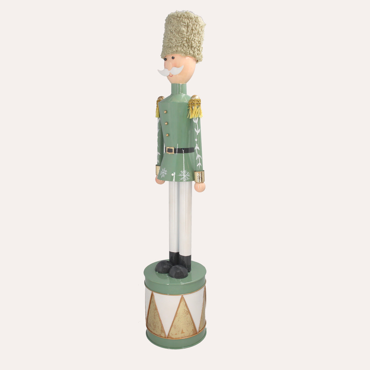 Soldatino Natalizio con Tamburo in Latta colore verde – H 50 cm