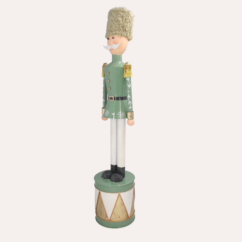 Soldatino Natalizio con Tamburo in Latta colore verde – H 50 cm