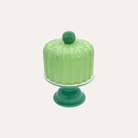 Alzata Decorativa in Ceramica con Coperchio – Verde Lucido 30x18 cm