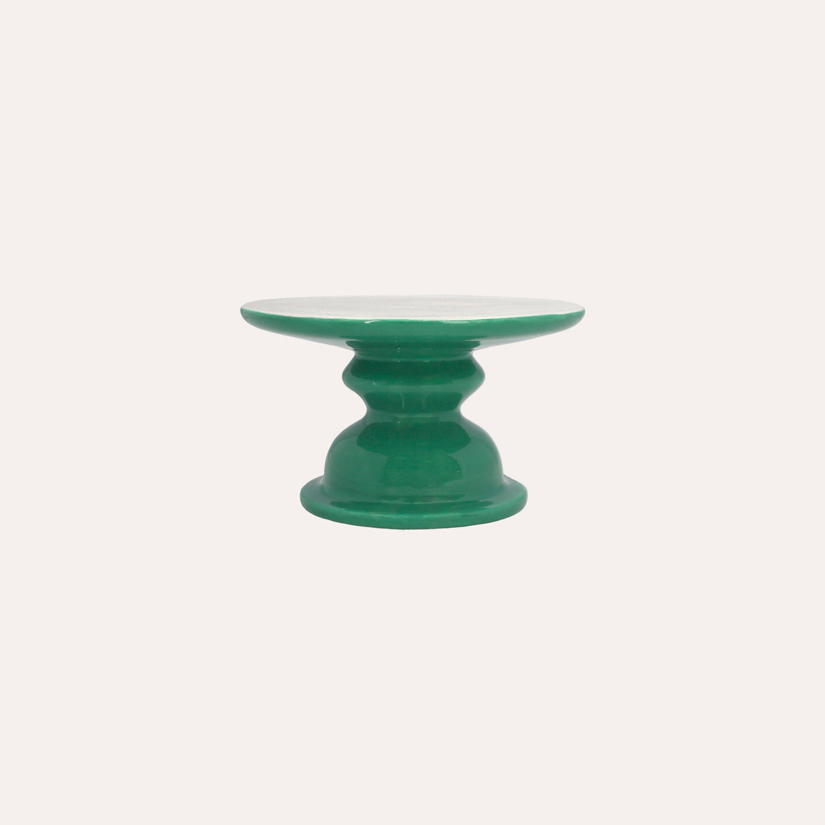Alzata Decorativa in Ceramica con Coperchio – Verde Lucido 30x18 cm