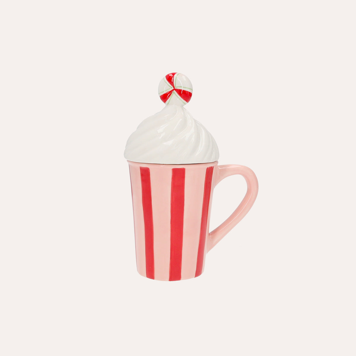 Set 2 Tazze Decorative in Ceramica con Coperchio – D.15x21 / D.15x17 cm