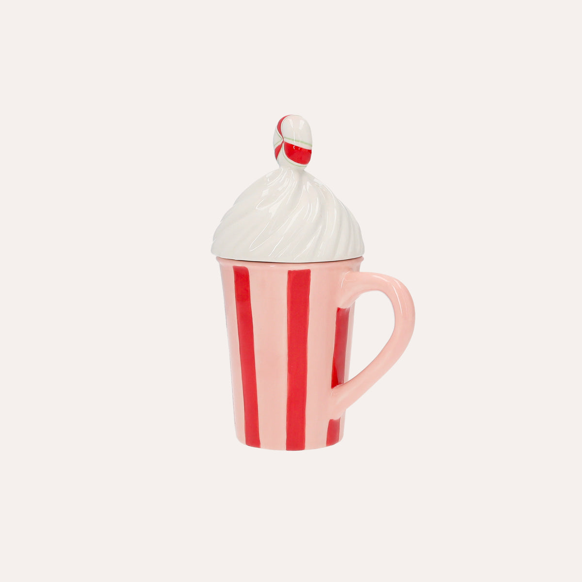 Set 2 Tazze Decorative in Ceramica con Coperchio – D.15x21 / D.15x17 cm