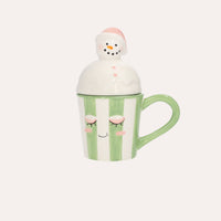 Set 2 Tazze Decorative in Ceramica con Coperchio – D.15x21 / D.15x17 cm