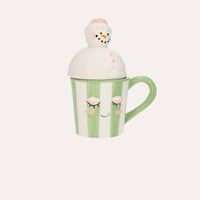 Set 2 Tazze Decorative in Ceramica con Coperchio – D.15x21 / D.15x17 cm