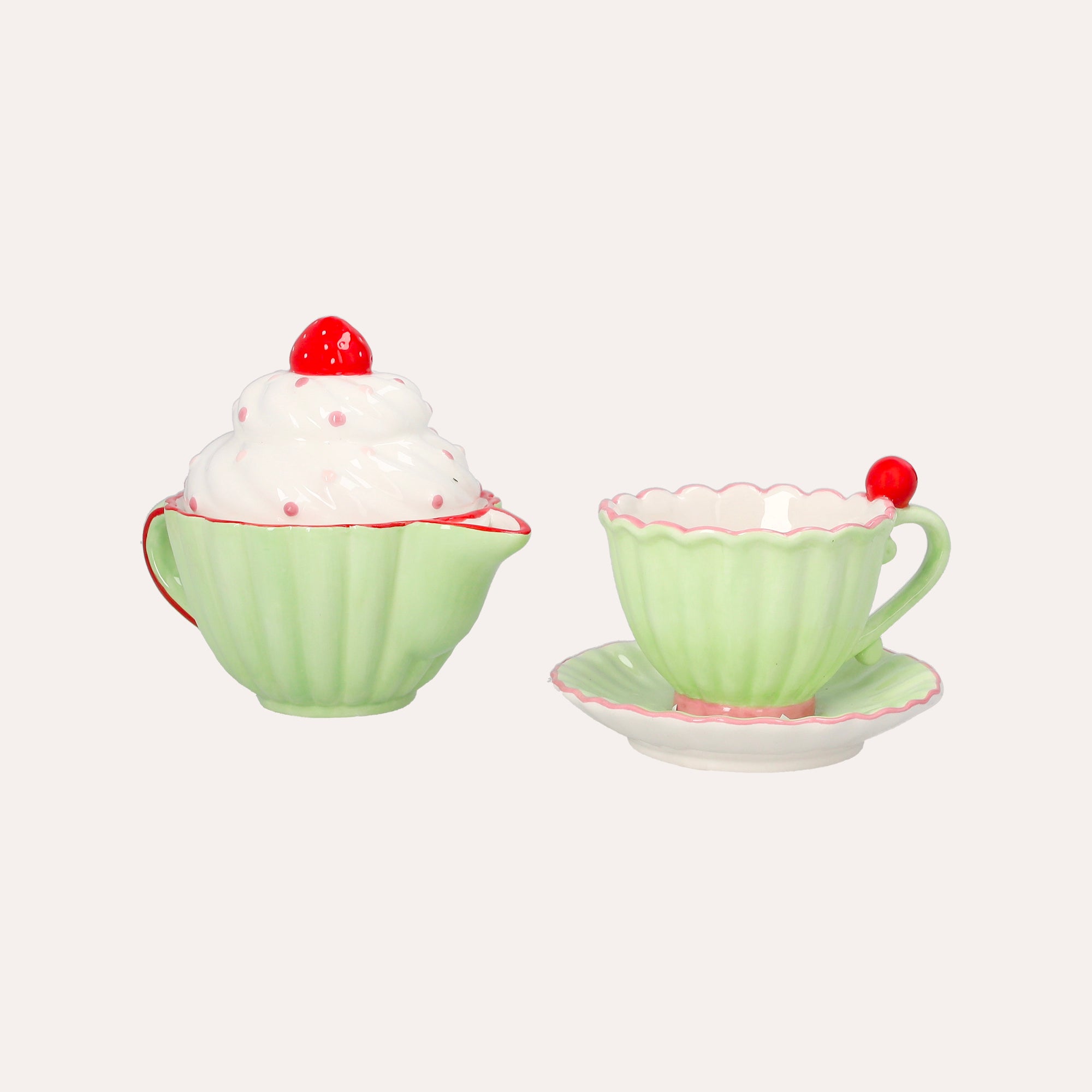 Ceramic Cup and Teapot Set – D.12x8 / D.16x14 cm