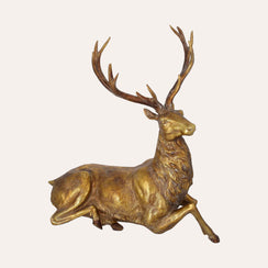 Cerf de Noël doré en polyrésine