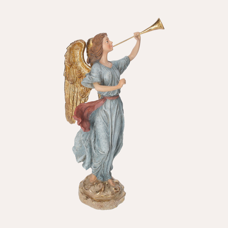 Angioletto Decorativo con Ali Dorate e Veste Azzurra