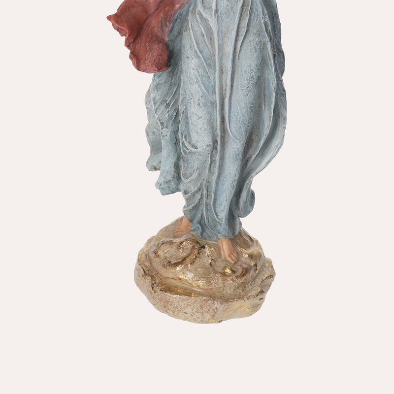 Angioletto Decorativo con Ali Dorate e Veste Azzurra