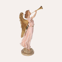 Angioletto Decorativo con Ali Dorate e Veste Rosa