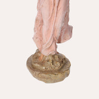 Angioletto Decorativo con Ali Dorate e Veste Rosa