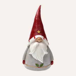Gnomo Natalizio con Tunica Grigia e Stella Dorata per Decorazioni