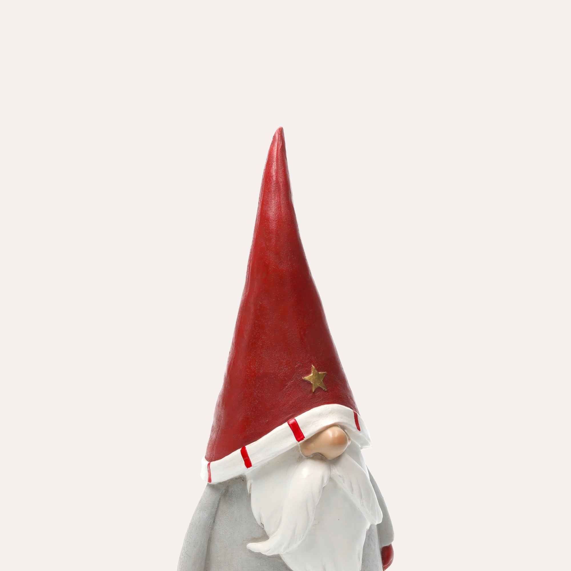 Gnomo Natalizio con Tunica Grigia e Stella Dorata per Decorazioni