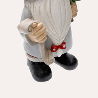 Gnomo Natalizio in Resina con Alberello e Papiro per Decorare