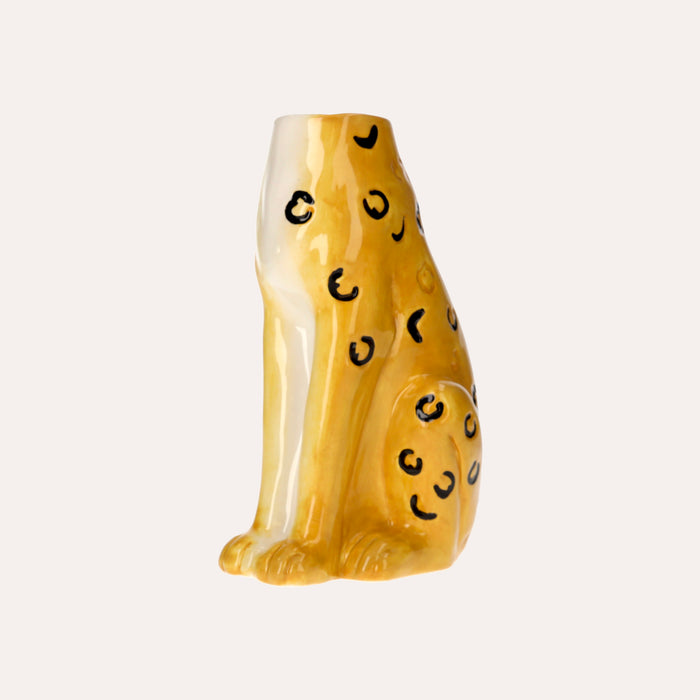 Vaso in Ceramica a Forma di Ghepardo per Decorazioni Uniche