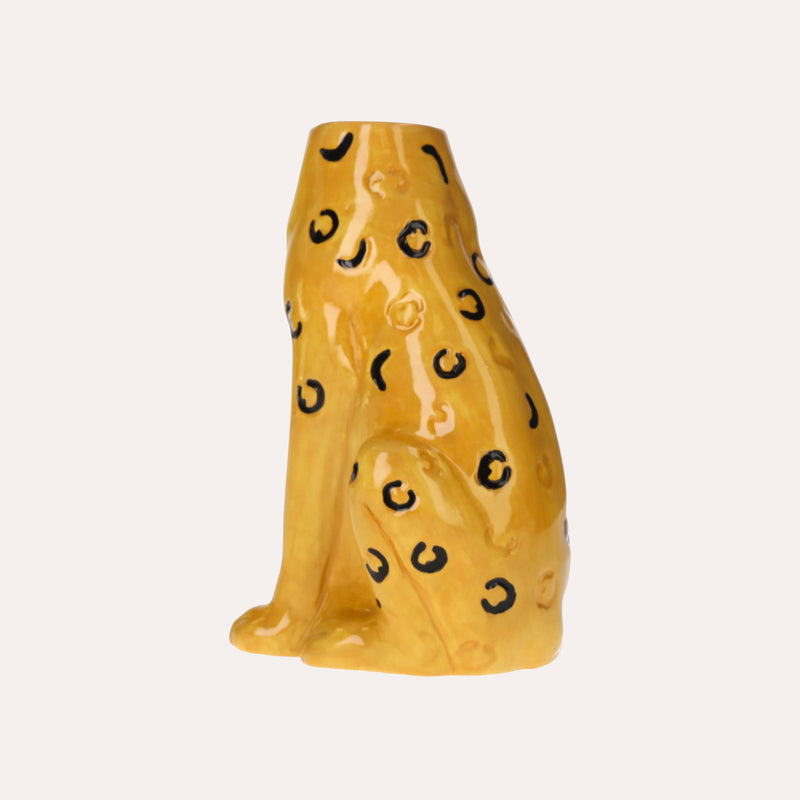 Vaso in Ceramica a Forma di Ghepardo per Decorazioni Uniche