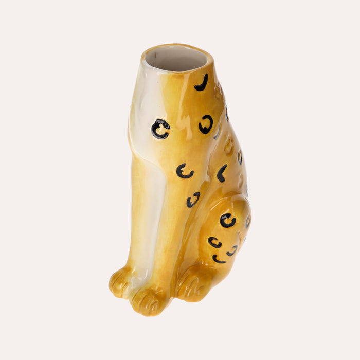 Vaso in Ceramica a Forma di Ghepardo per Decorazioni Uniche