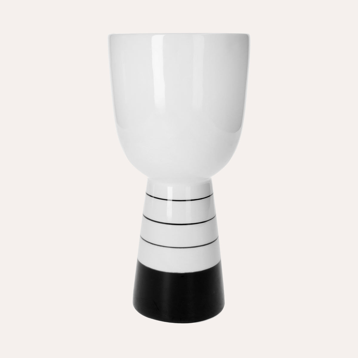 Vaso in Ceramica a Forma di Testa Astratta Bianca h. 25 cm