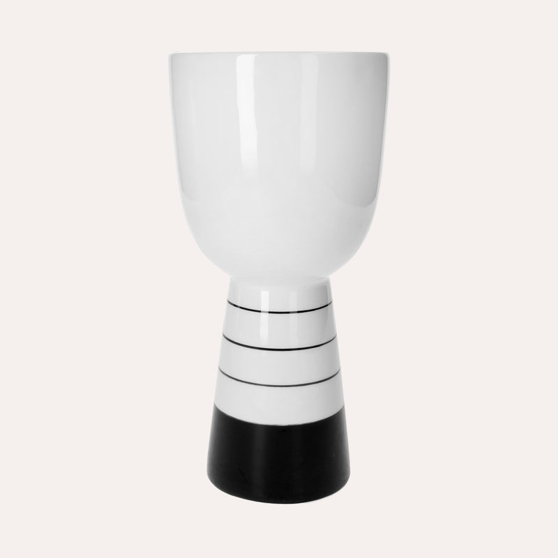 Vaso in Ceramica a Forma di Testa Astratta Bianca h. 25 cm