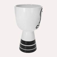 Vaso in Ceramica a Forma di Testa Astratta con Occhio