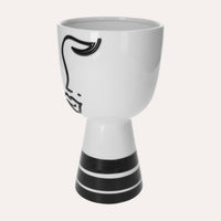 Vaso in Ceramica a Forma di Testa Astratta con Occhio