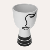Vaso in Ceramica a Forma di Testa Astratta con Occhio