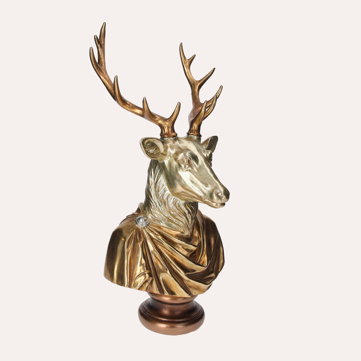 Statua In Oro Testa Di Cervo, Elegante Soprammobile Per Feste