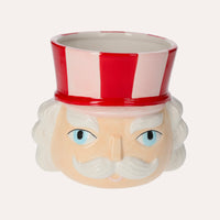 Schiaccianoci Natalizio In Ceramica, Decorazione E Vaso Per Piante