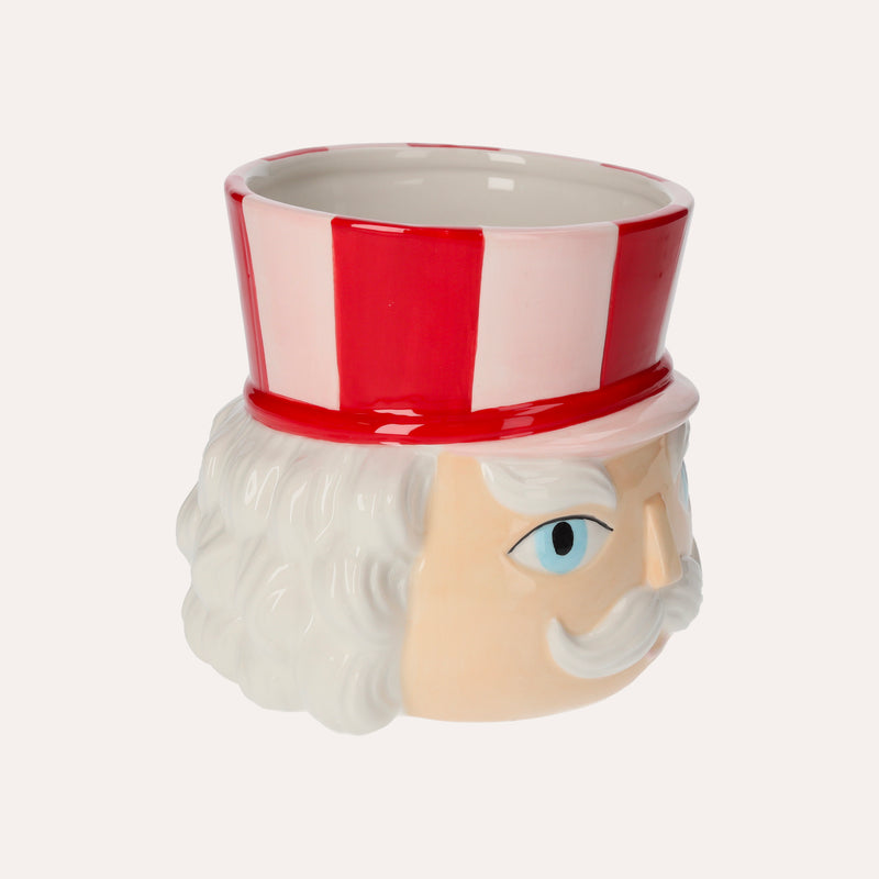 Schiaccianoci Natalizio In Ceramica, Decorazione E Vaso Per Piante