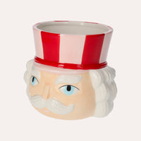 Schiaccianoci Natalizio In Ceramica, Decorazione E Vaso Per Piante