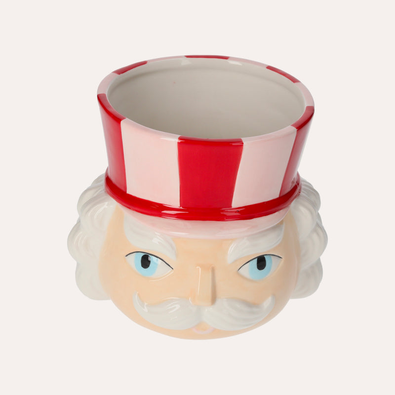 Schiaccianoci Natalizio In Ceramica, Decorazione E Vaso Per Piante