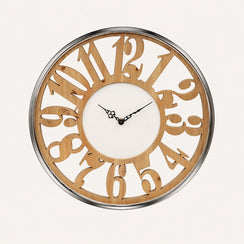 Horloge murale avec cadre argenté D.50 cm