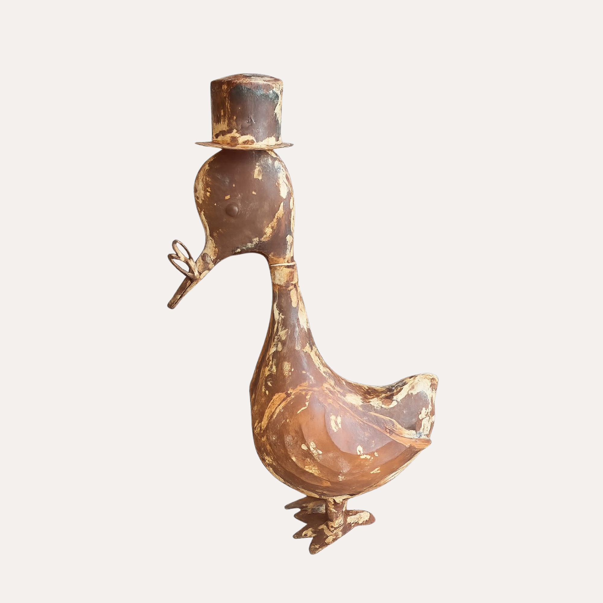 Papera in Ferro Effetto Ruggine – Scultura da Giardino e Arredo Rustico