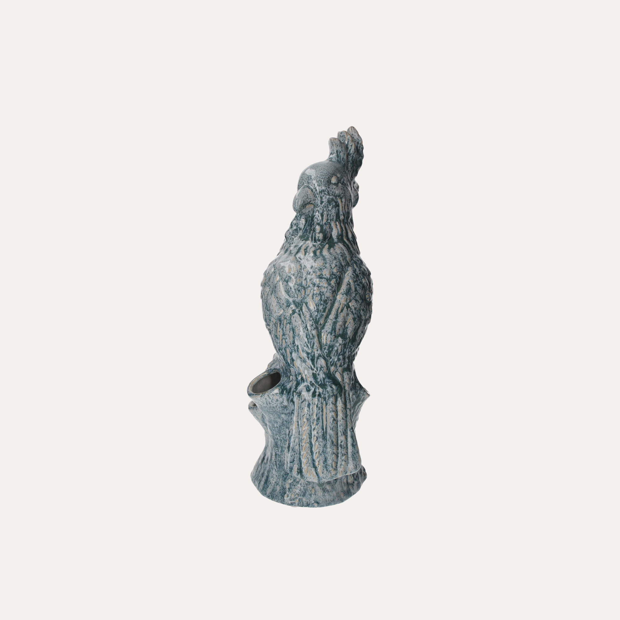 Pappagallo vaso in ceramica azzurro 26x18x53 cm