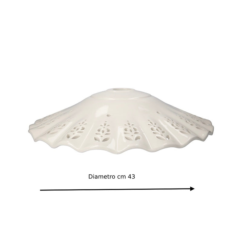 Paralume Rustico in Ceramica Bianca Traforata