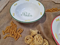 Piatto Fondo in Ceramica Artigianale con Bordo Verde