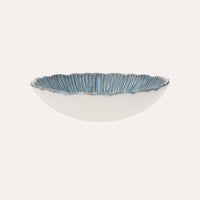 Servizio di 12 Piatti in Ceramica Azzurra con Motivi a Corallo