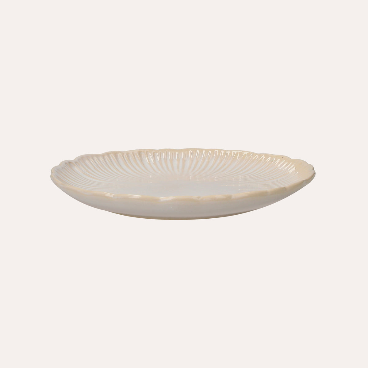Servizio di 12 Piatti in Ceramica Azzurra con Motivi a Corallo