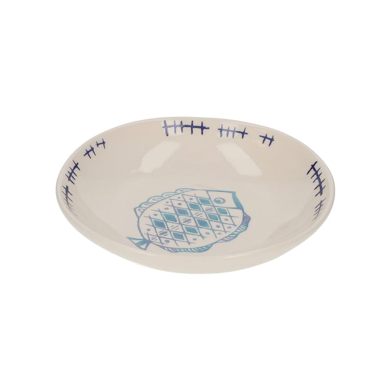 Servizio di Piatti in Ceramica Decorati con Pesci