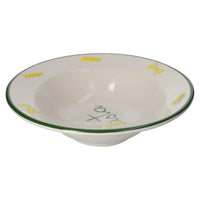 Piatto Fondo in Ceramica Artigianale con Bordo Verde