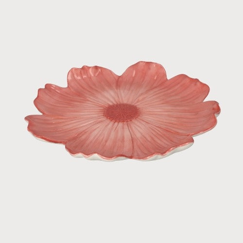 Pink Ceramic Saucer with Decorative Petals