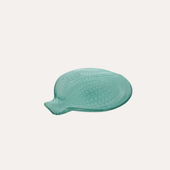 Set of 2 Aqua Green Glass Fish Plates 30x25 cm