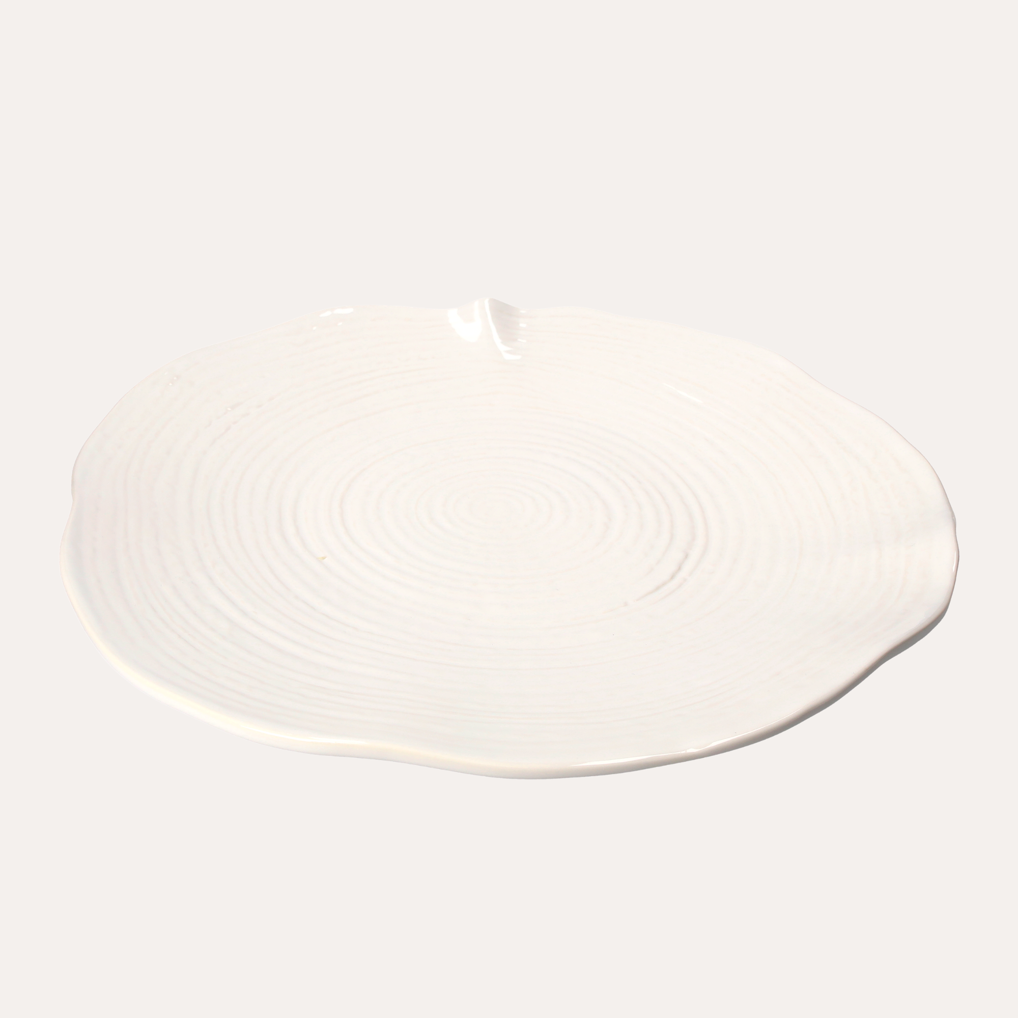 Großer weißer Keramik-Servierteller, 41 cm hoch, 4 cm hoch