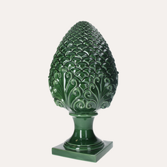 Pigna decorativa in ceramica verde H60 cm Ø30