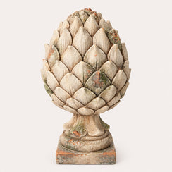 Shabby Pine Cone in White Resin H.23 cm